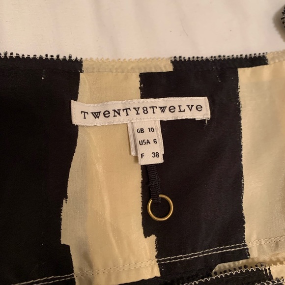 TWENTY8TWELVE Micro mini silk/cotton dress, cream and black - Picture 7 of 7